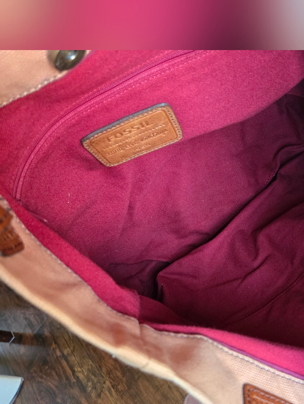 ***RARE*** Vintage Fossil Canvas Tote - Picture 10 of 12